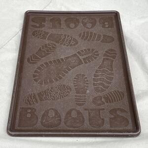 vintage sterilite Brown Plastic Boot Shoe Sneaker Embossed Floor Mat 80s 90s